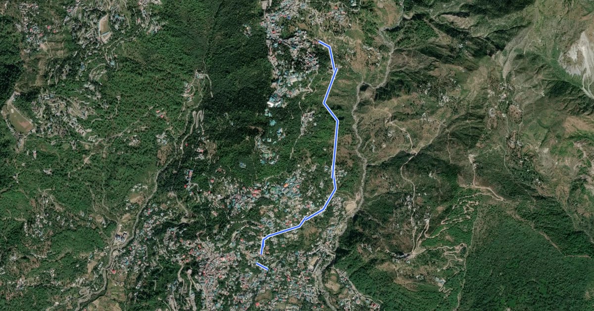 Маршрут Dharamsala - McLeod Ganj на спутниковом снимке