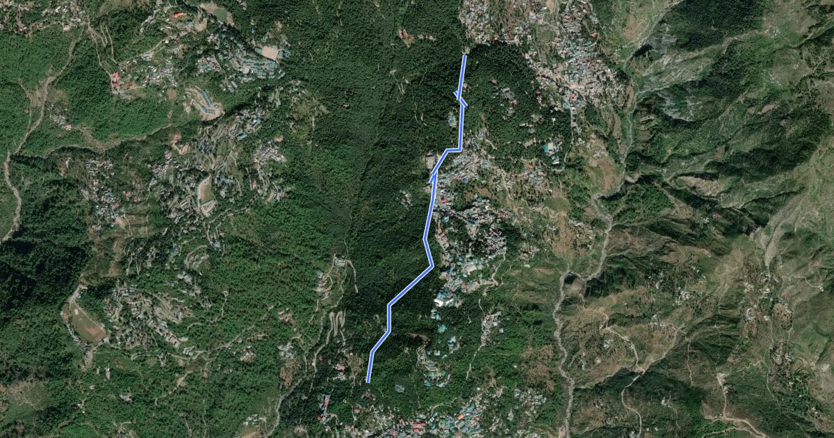 Маршрут Dharamshala - Dharamkot на спутниковом снимке