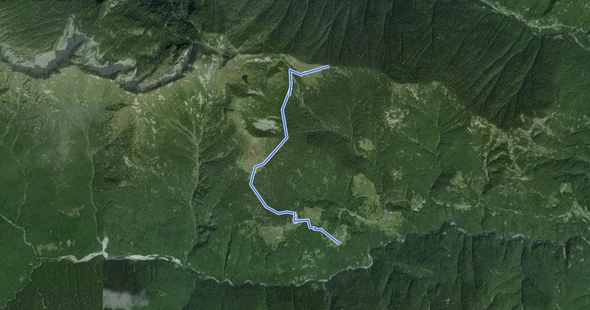 Маршрут Di Monte in Monte - Tappa 1 на спутниковом снимке