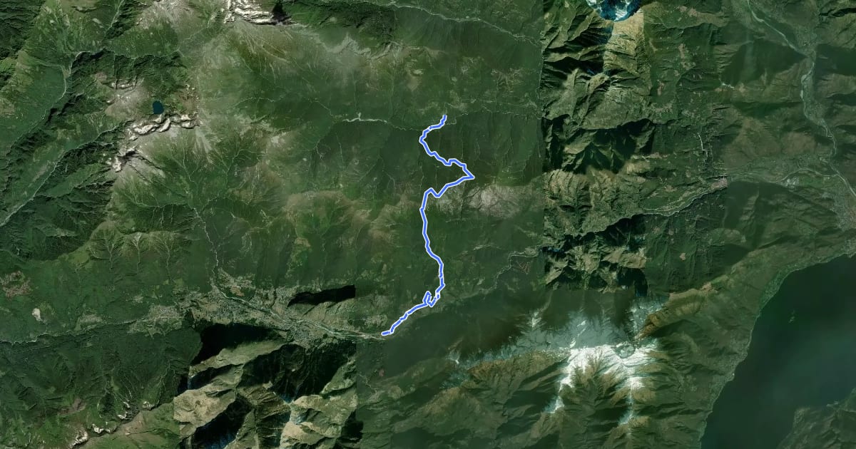 Маршрут Di Monte in Monte - Tappa 2 на спутниковом снимке