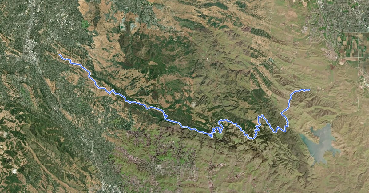 Маршрут Diablo Regional Trail на спутниковом снимке