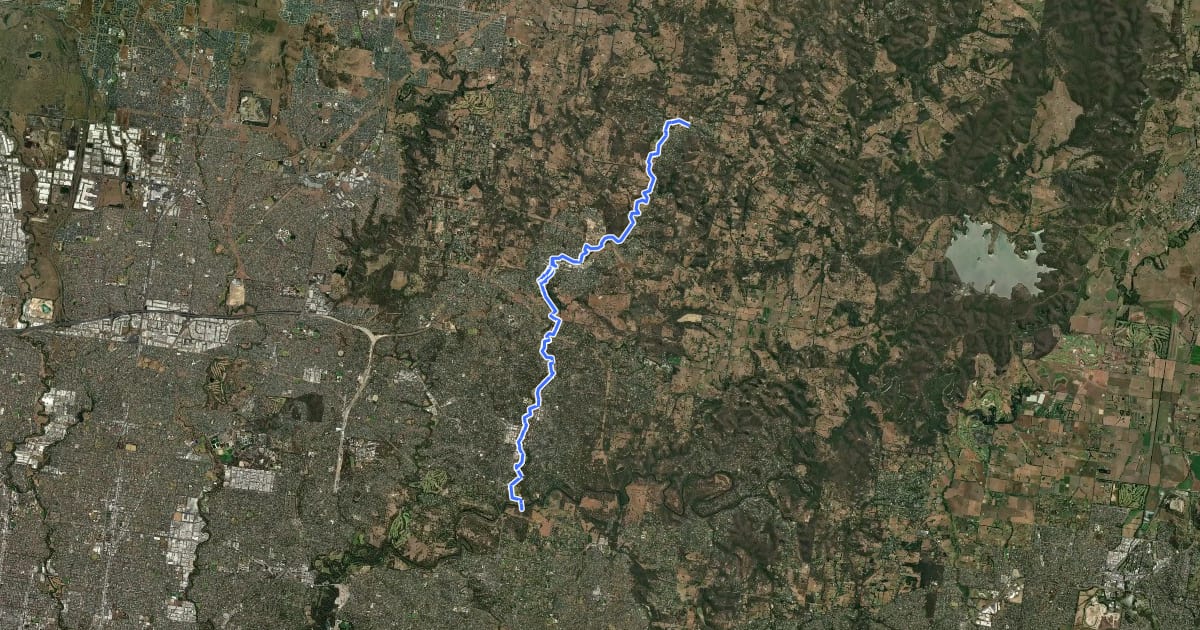 Маршрут Diamond Creek Trail на спутниковом снимке