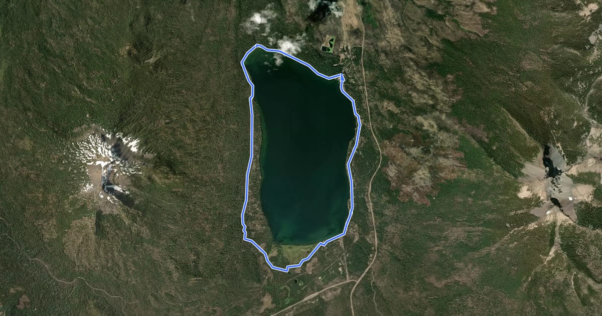 Маршрут Diamond Lake Loop на спутниковом снимке