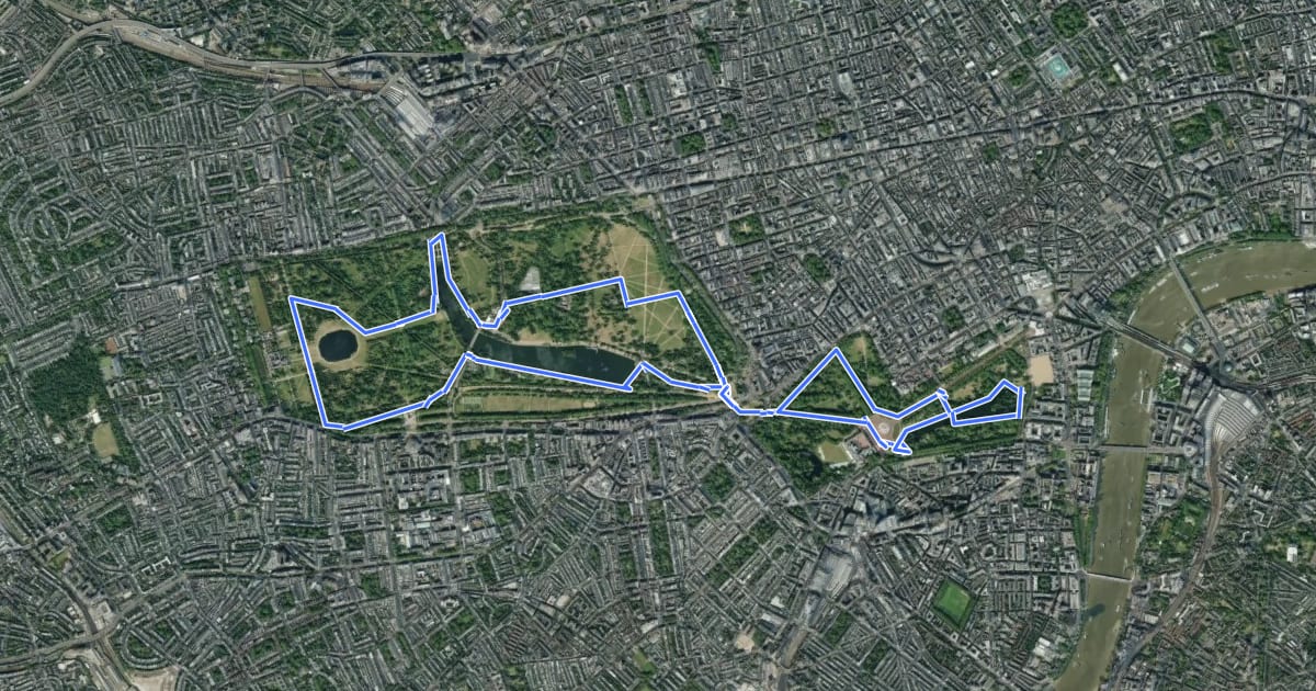 Маршрут Diana Princess of Wales Memorial Walk на спутниковом снимке