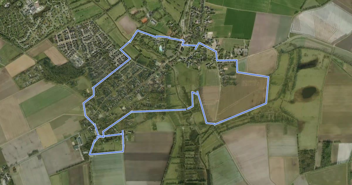 Маршрут Dichtersroute Zweeloo/Aalden на спутниковом снимке