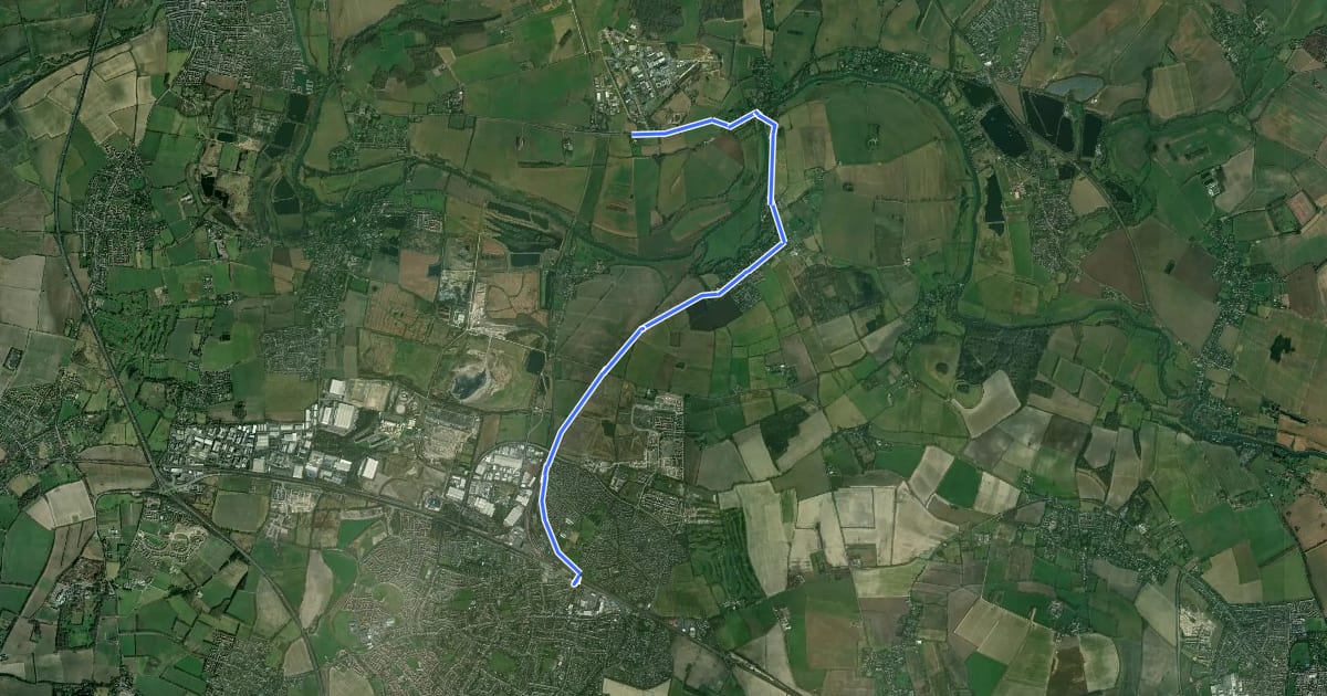 Маршрут Didcot to Culham Science Centre на спутниковом снимке
