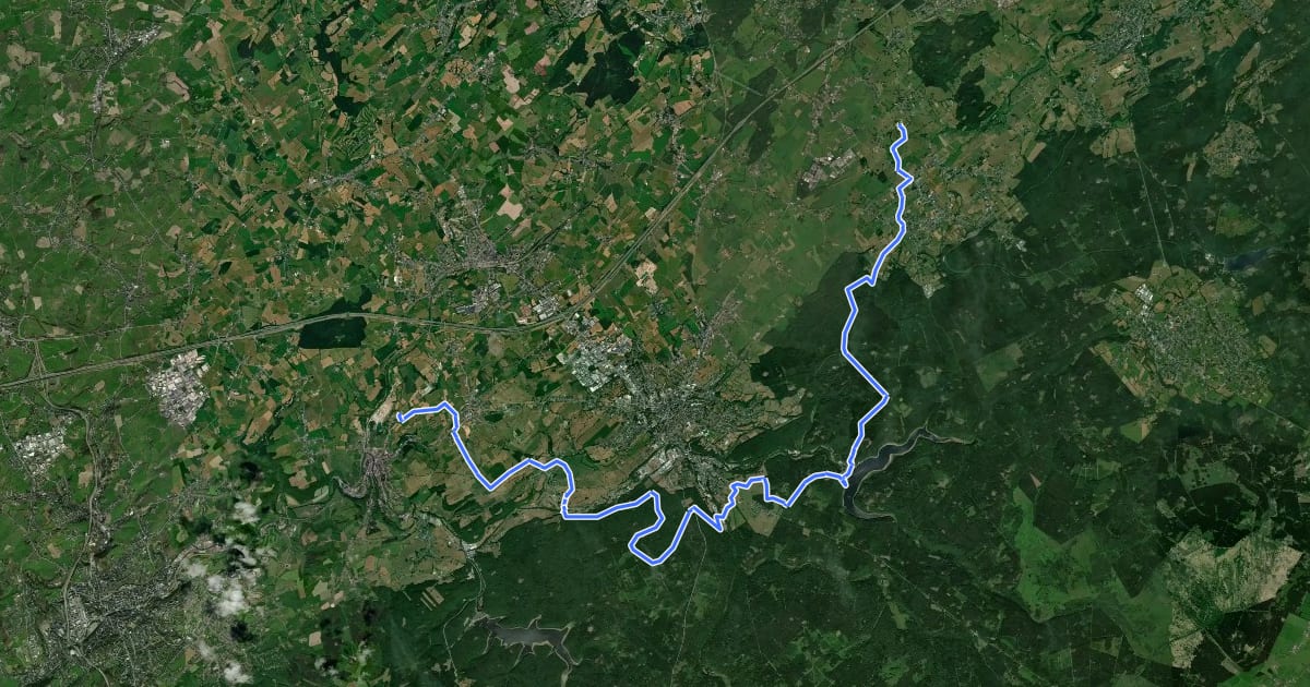 Маршрут Die Ardennen zu Pferd (1) на спутниковом снимке