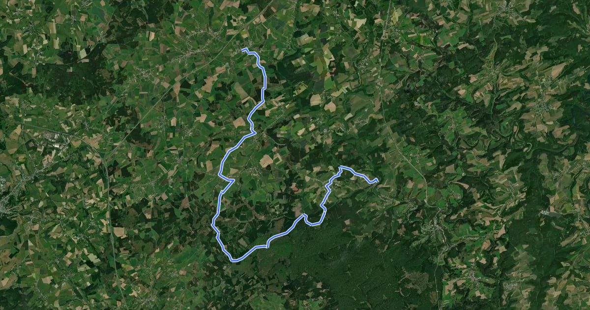 Маршрут Die Ardennen zu Pferd (11) на спутниковом снимке