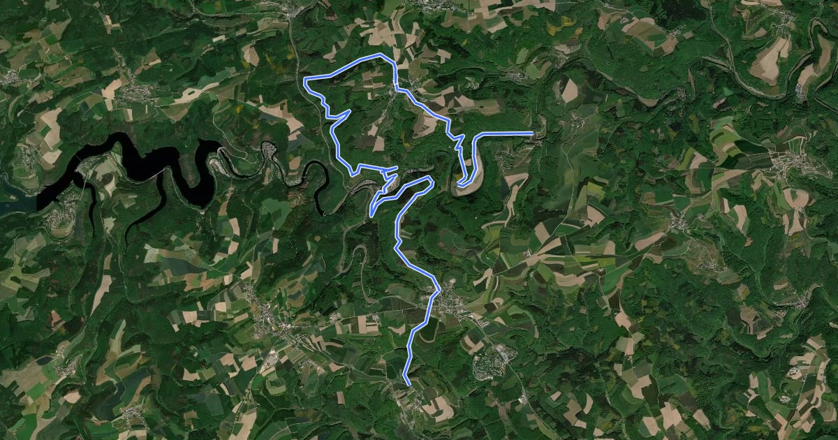 Маршрут Die Ardennen zu Pferd (13) на спутниковом снимке