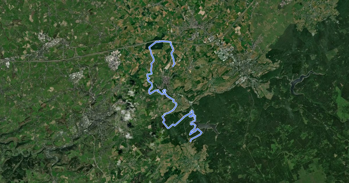 Маршрут Die Ardennen zu Pferd (2) на спутниковом снимке