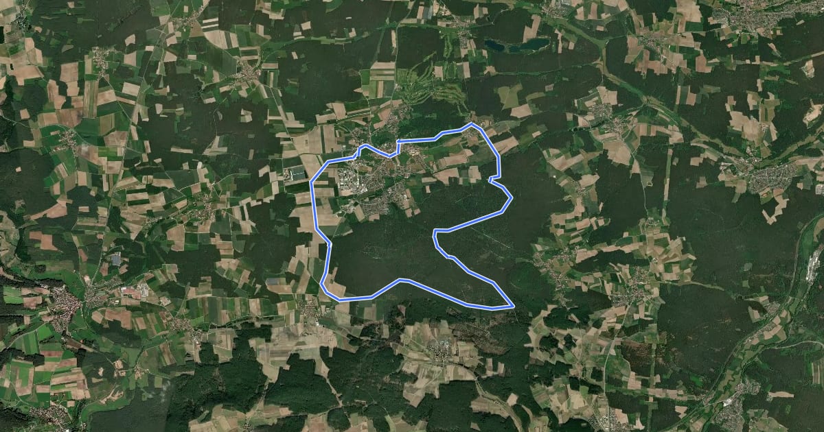 Маршрут Die Burg Abenberg und der Abenberger Wald на спутниковом снимке