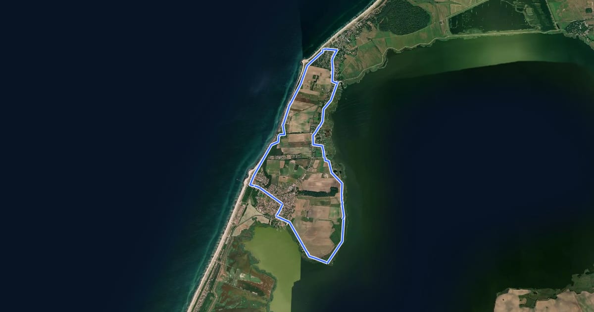 Маршрут Die Fischland Tour на спутниковом снимке