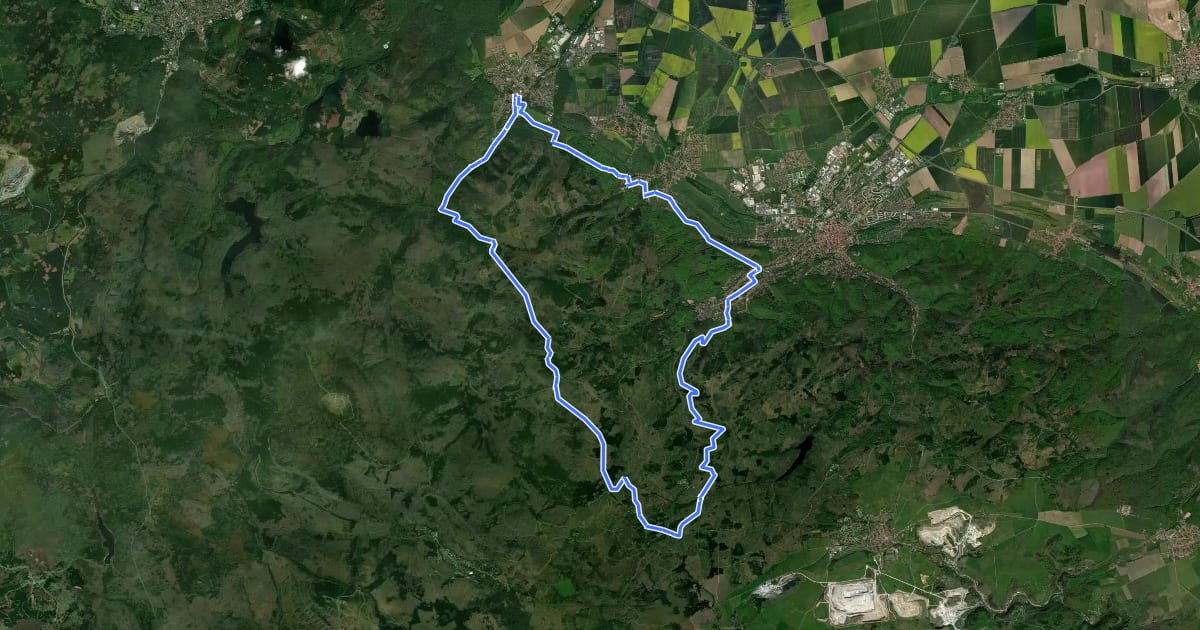 Маршрут Die Harz-Wald-Tour на спутниковом снимке