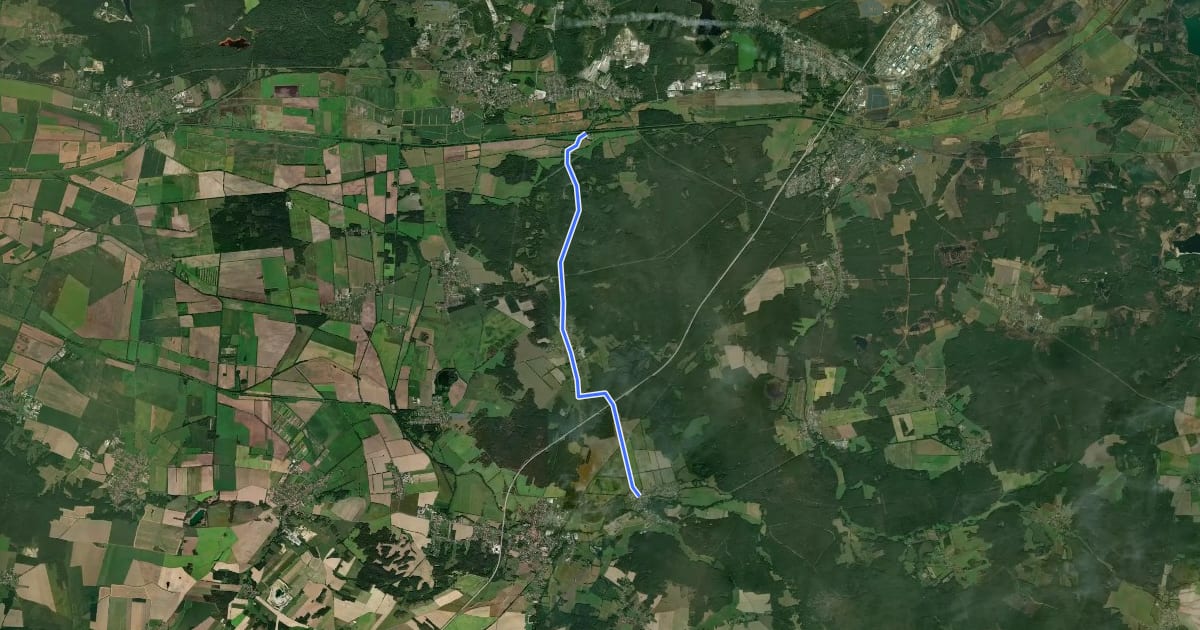 Маршрут Die Ruhlander Heide-Tour - Kroppen - Bärhaus на спутниковом снимке
