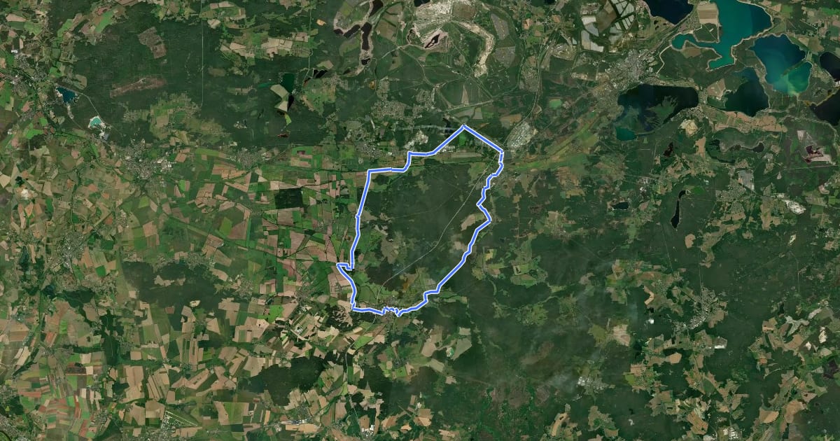 Маршрут Die Ruhlander Heide-Tour - Rundweg на спутниковом снимке