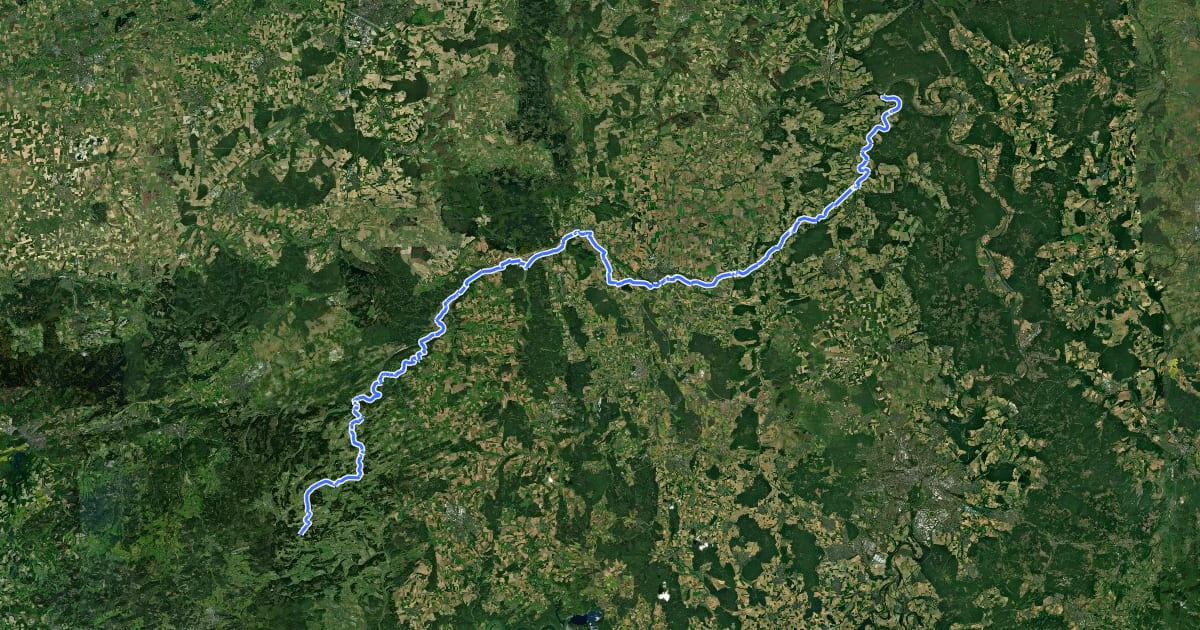 Маршрут Diemelradweg на спутниковом снимке