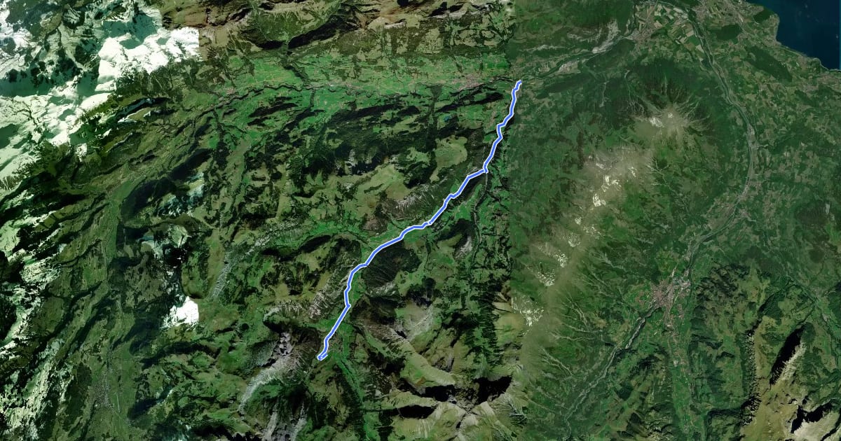 Маршрут Diemtigtaler Talwanderweg на спутниковом снимке