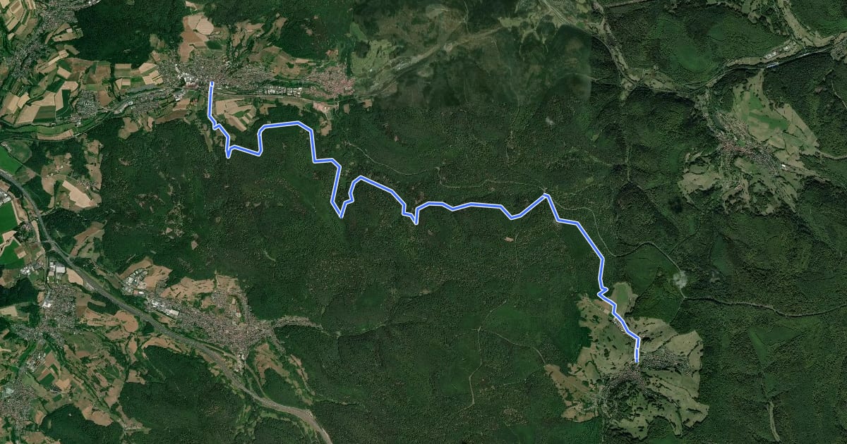 Маршрут Diepoldspfad - Gebietswanderweg Roter Punkt Laufach - Rothenbuch на спутниковом снимке