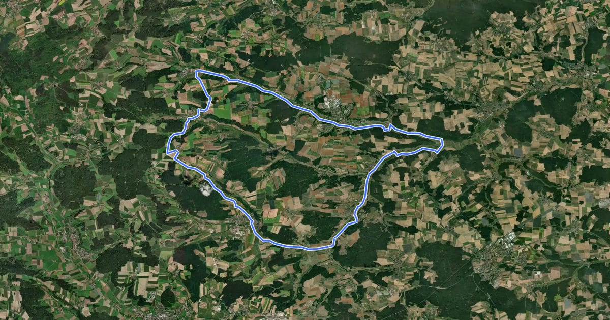 Маршрут Dietenhofen, Bibert und Nördliche Frankenhöhe на спутниковом снимке