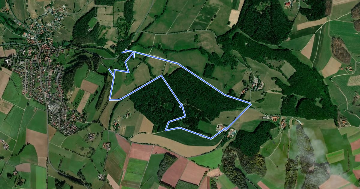 Маршрут Dietershausen Nordic Walking 3 на спутниковом снимке