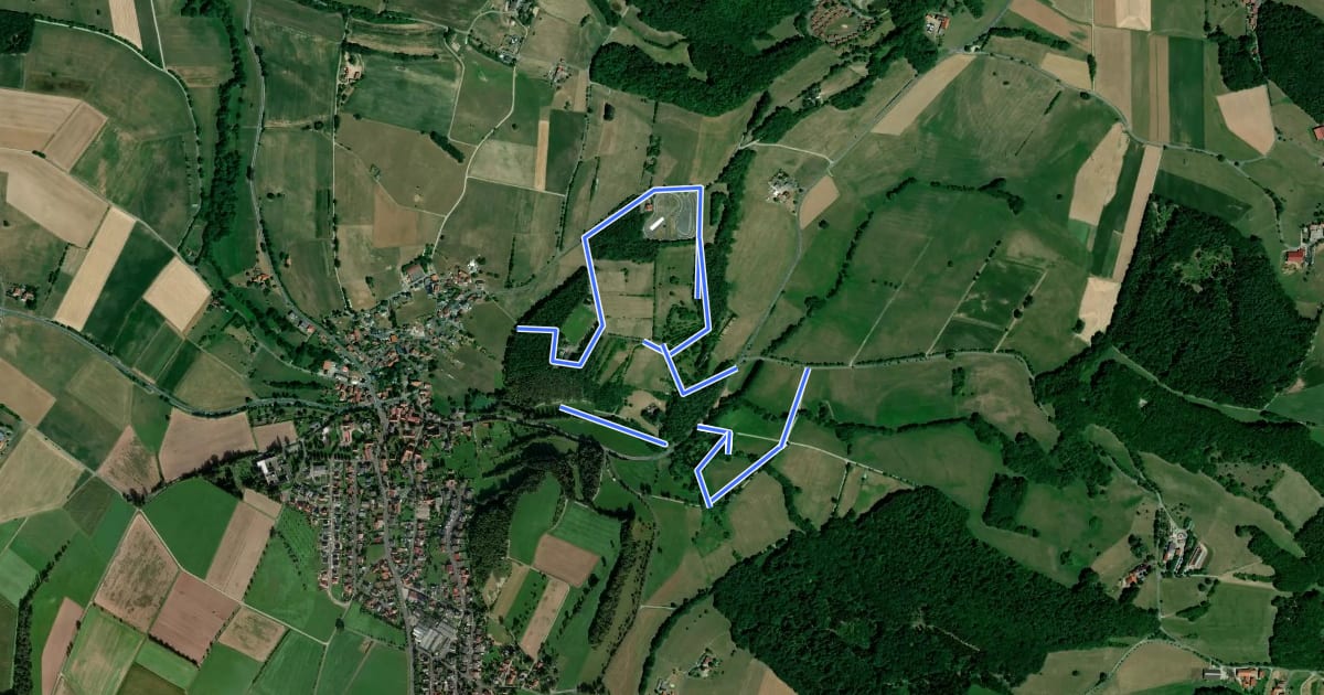 Маршрут Dietershausen Nordic Walking 5 на спутниковом снимке