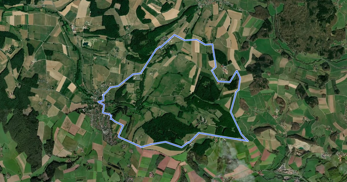Маршрут Dietershausen Rundweg 1 на спутниковом снимке