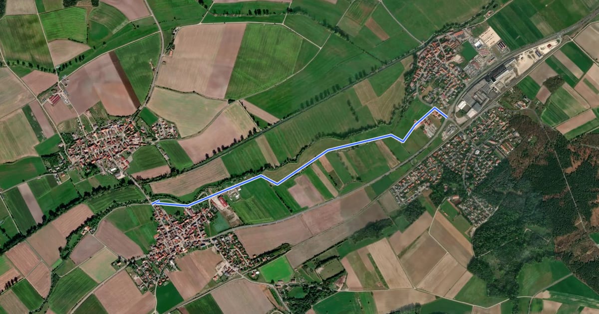 Маршрут Dietersheim - Dottenheim на спутниковом снимке