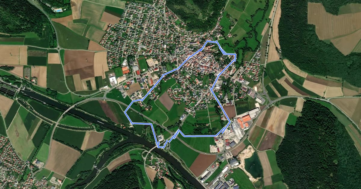 Маршрут Dietfurter Wasserwege (Stadtspaziergang) на спутниковом снимке