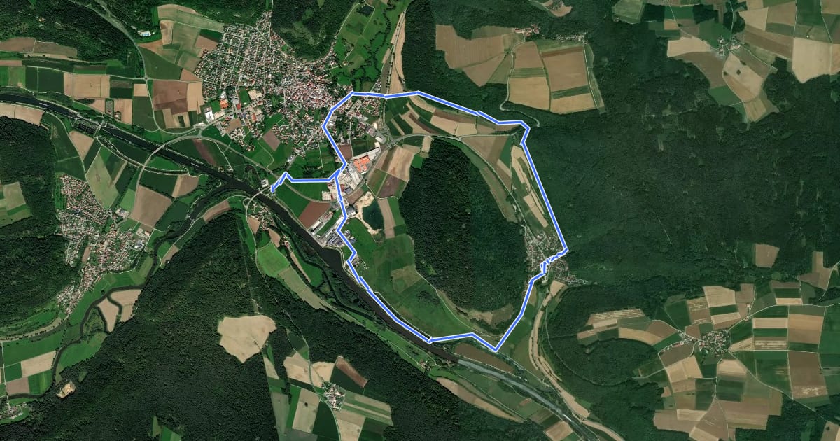 Маршрут Dietfurter Wasserwege (Zurück zur Quelle) на спутниковом снимке