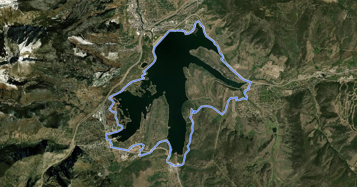 Маршрут Dillon Reservoir Recpath на спутниковом снимке