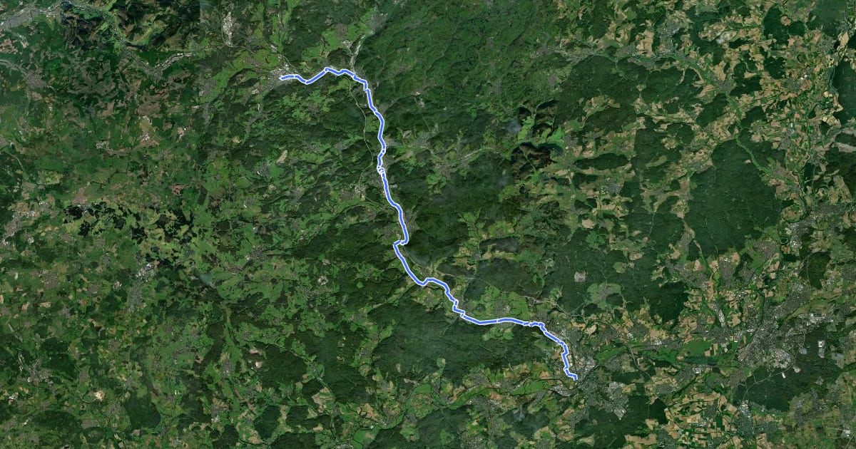 Маршрут Dilltalradweg на спутниковом снимке