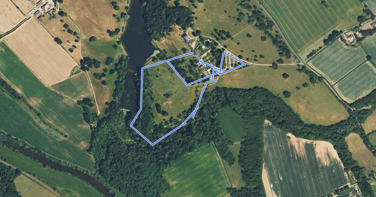 Маршрут Dingle and Garden Walk, Dudmaston Estate на спутниковом снимке