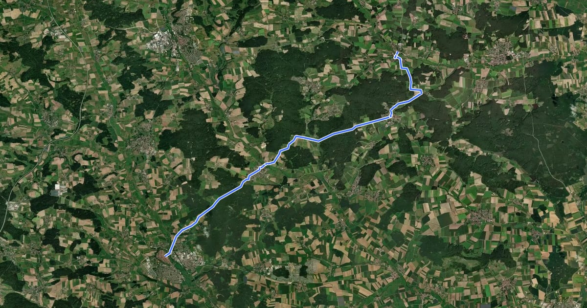 Маршрут Dinkelsbühler Weg на спутниковом снимке