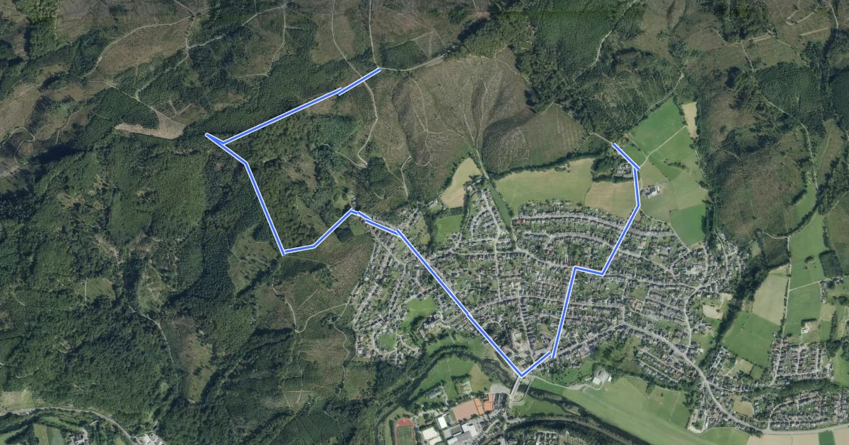 Маршрут Dinschede Rundweg A2 на спутниковом снимке