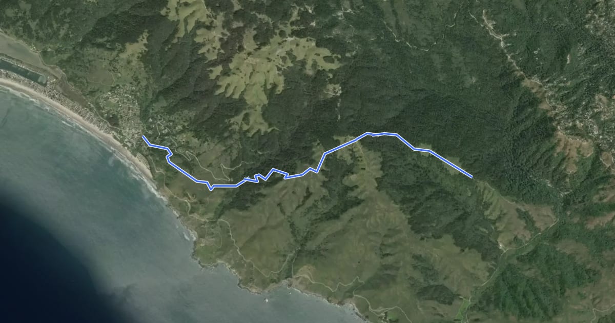 Маршрут Dipsea Trail на спутниковом снимке