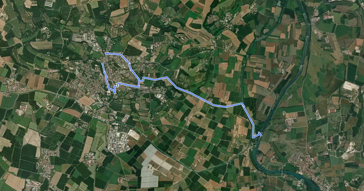 Маршрут Diramazione ciclovia Colline moreniche del Garda на спутниковом снимке