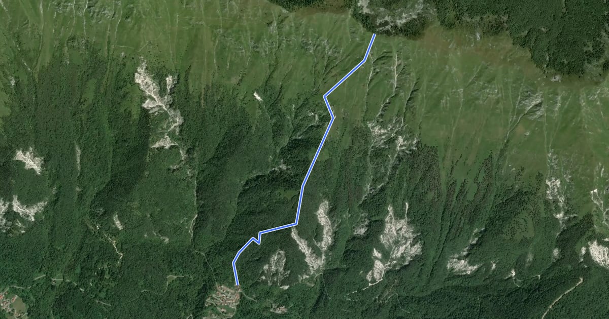 Маршрут Direttissima al Gran Monte на спутниковом снимке
