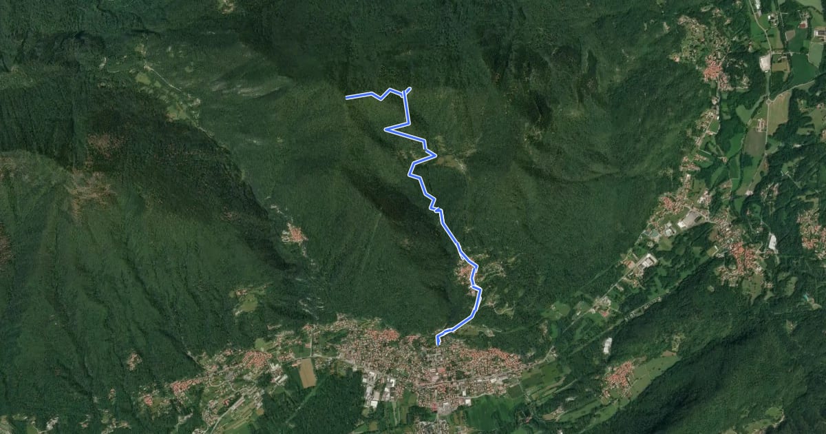 Маршрут Direttissima Monte della Colonna на спутниковом снимке