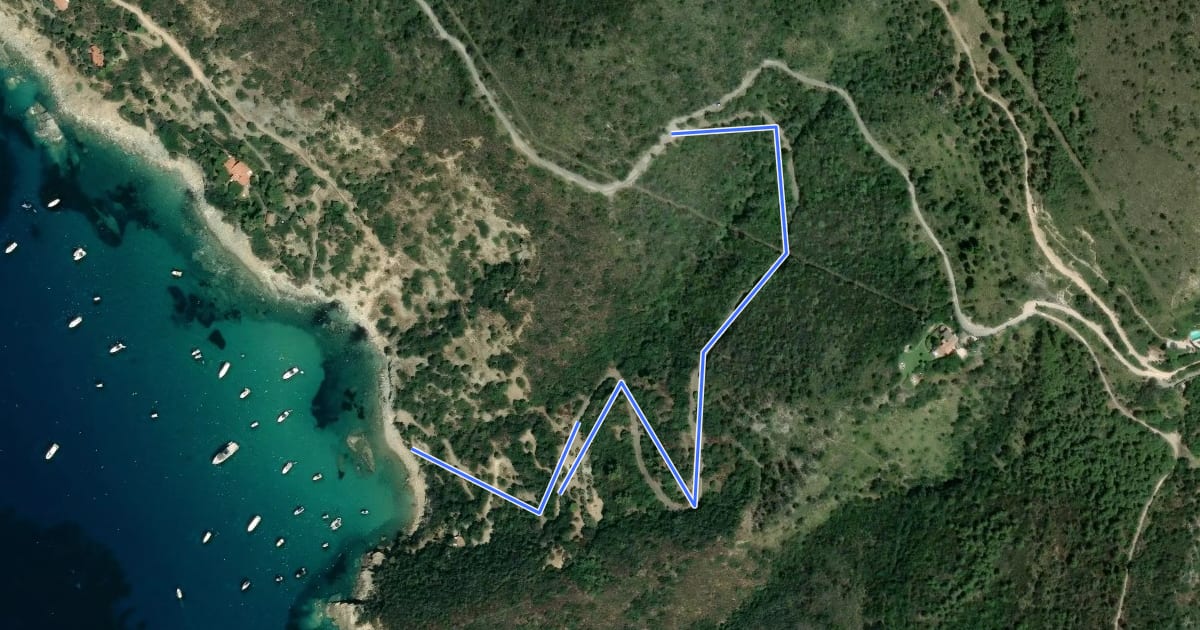 Маршрут Discesa a Cala Purgatorio на спутниковом снимке