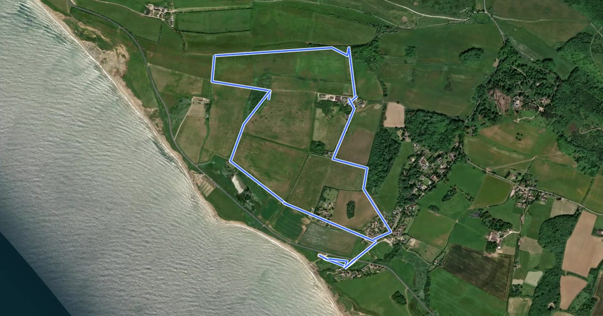Маршрут Discover Dansbury trail, Isle of Wight на спутниковом снимке