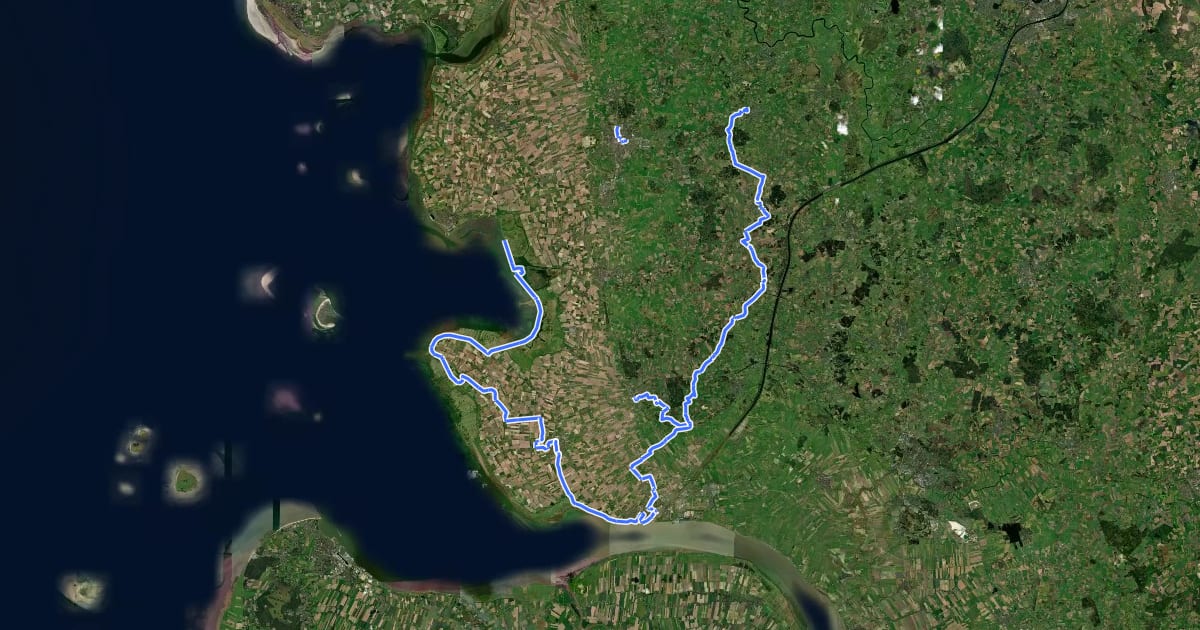 Маршрут Dithmarschen-Route на спутниковом снимке