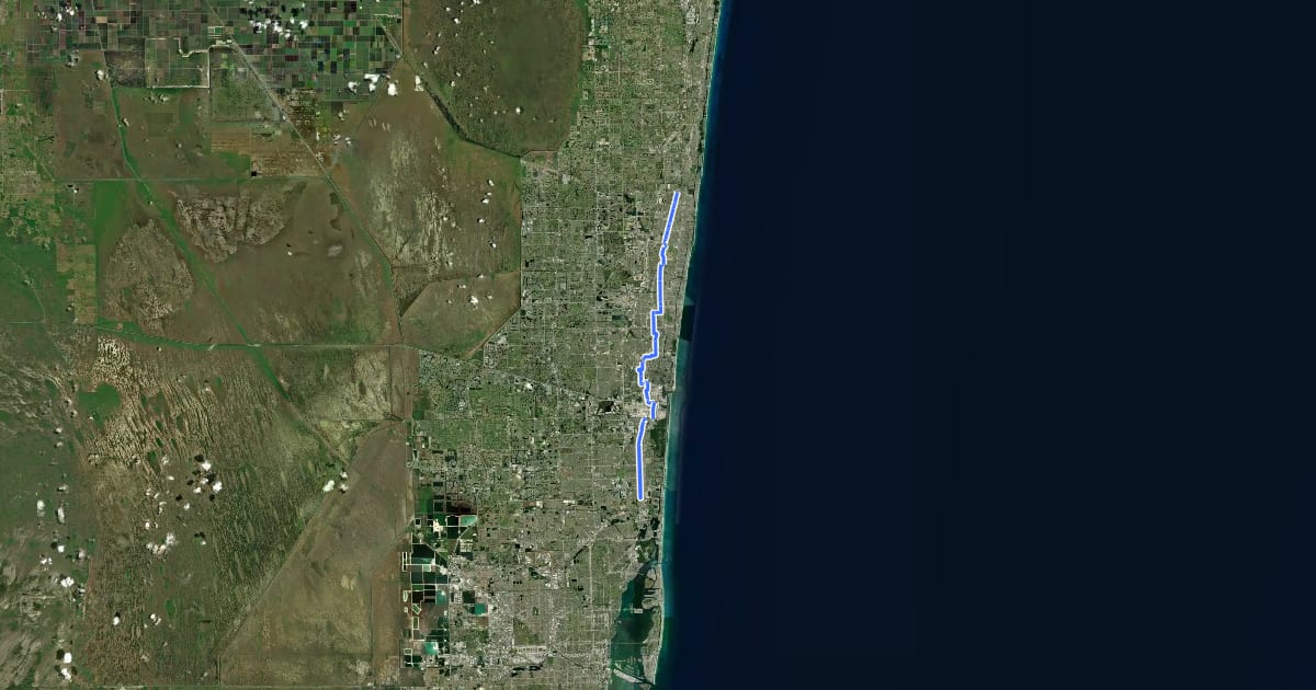 Маршрут Dixie Highway Greenway на спутниковом снимке
