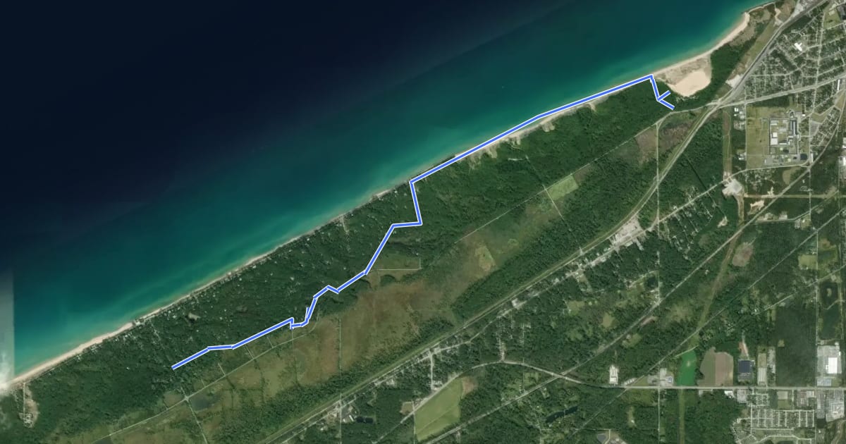 Маршрут DLT p - Broadway to Mt. Baldy на спутниковом снимке
