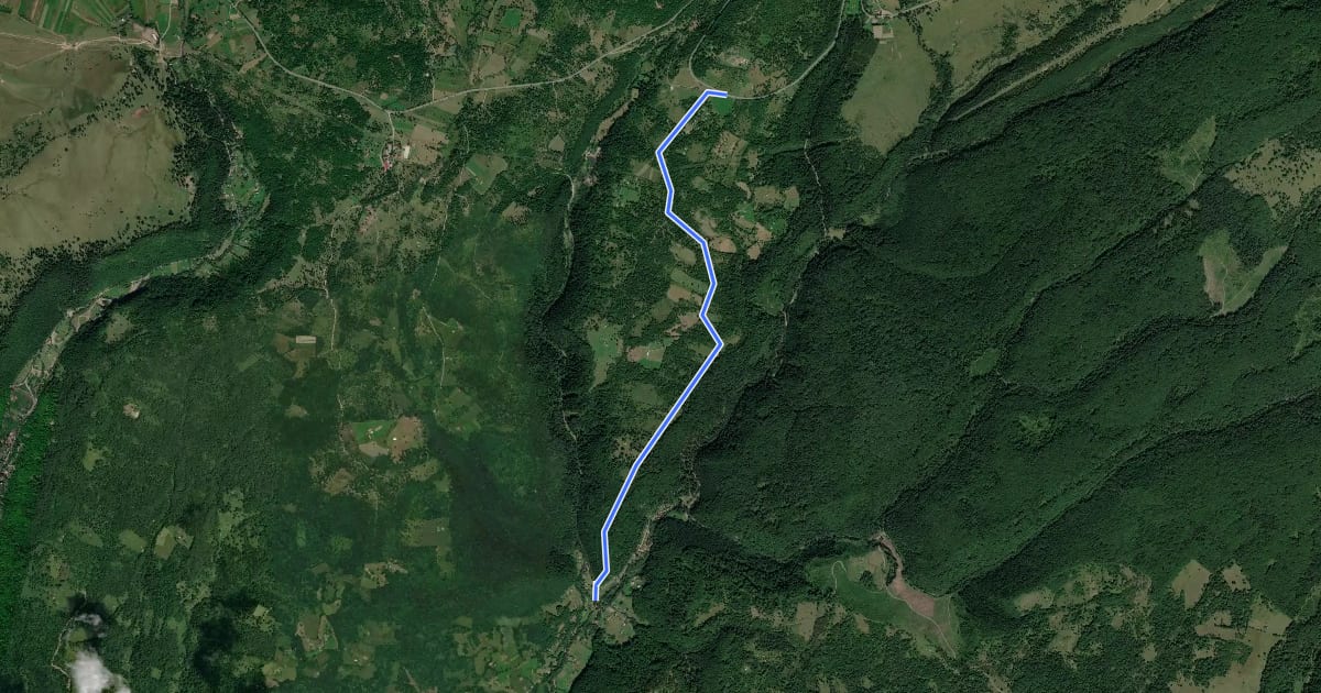 Маршрут DN 13A (sub Piatra Cornului) - sat Băile Chirui на спутниковом снимке