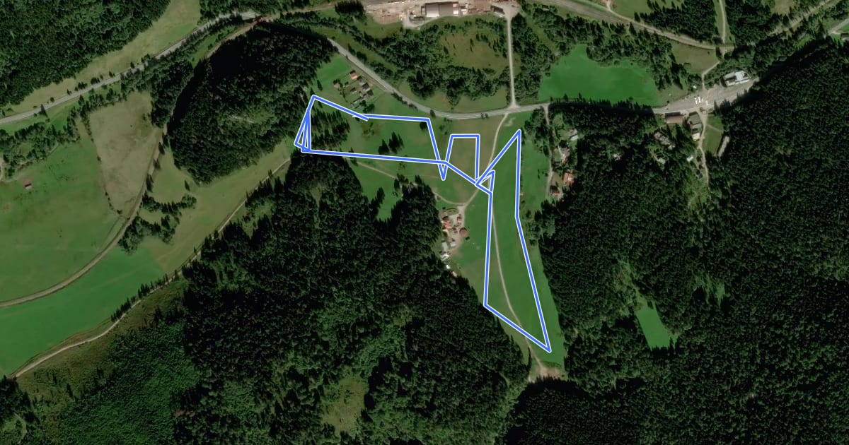 Маршрут Dobšinská Ľadová jaskyňa 2.8 km okruh на спутниковом снимке