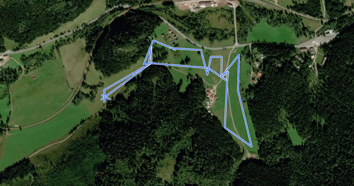 Маршрут Dobšinská Ľadová jaskyňa 3.5 km okruh на спутниковом снимке