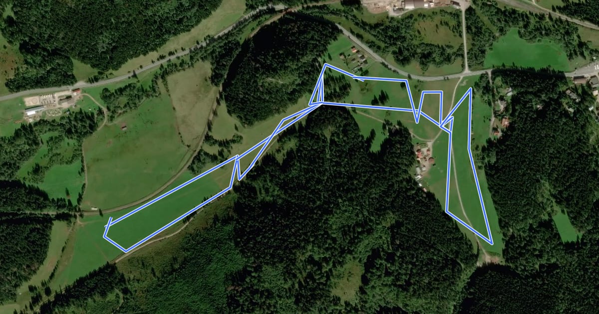 Маршрут Dobšinská Ľadová jaskyňa 4.5 km okruh на спутниковом снимке