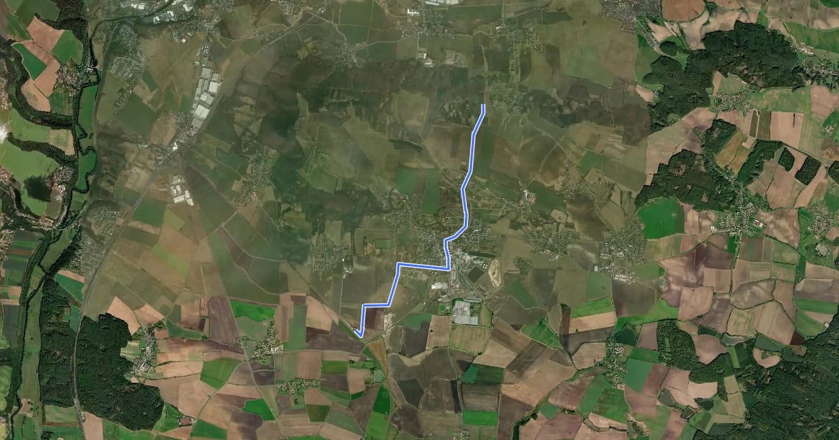 Маршрут [Ž] Dobrovice žst - Nad Zákoutím (rozc.) на спутниковом снимке