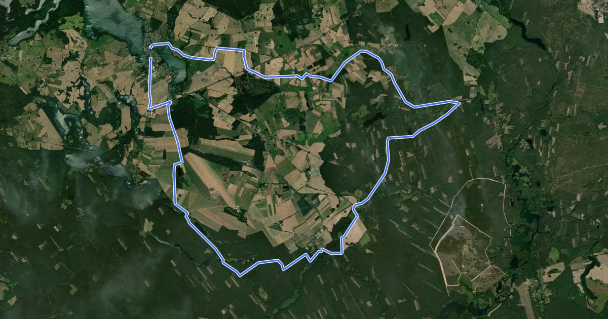 Маршрут Dobrzyca (zielony) на спутниковом снимке