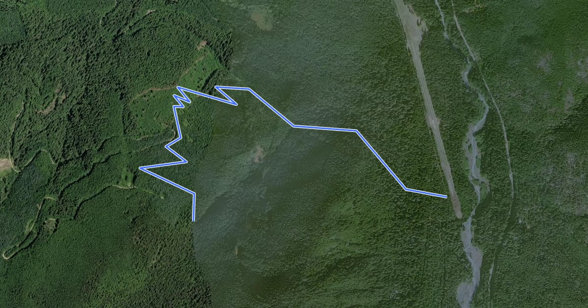 Маршрут Doe Falls Trail на спутниковом снимке